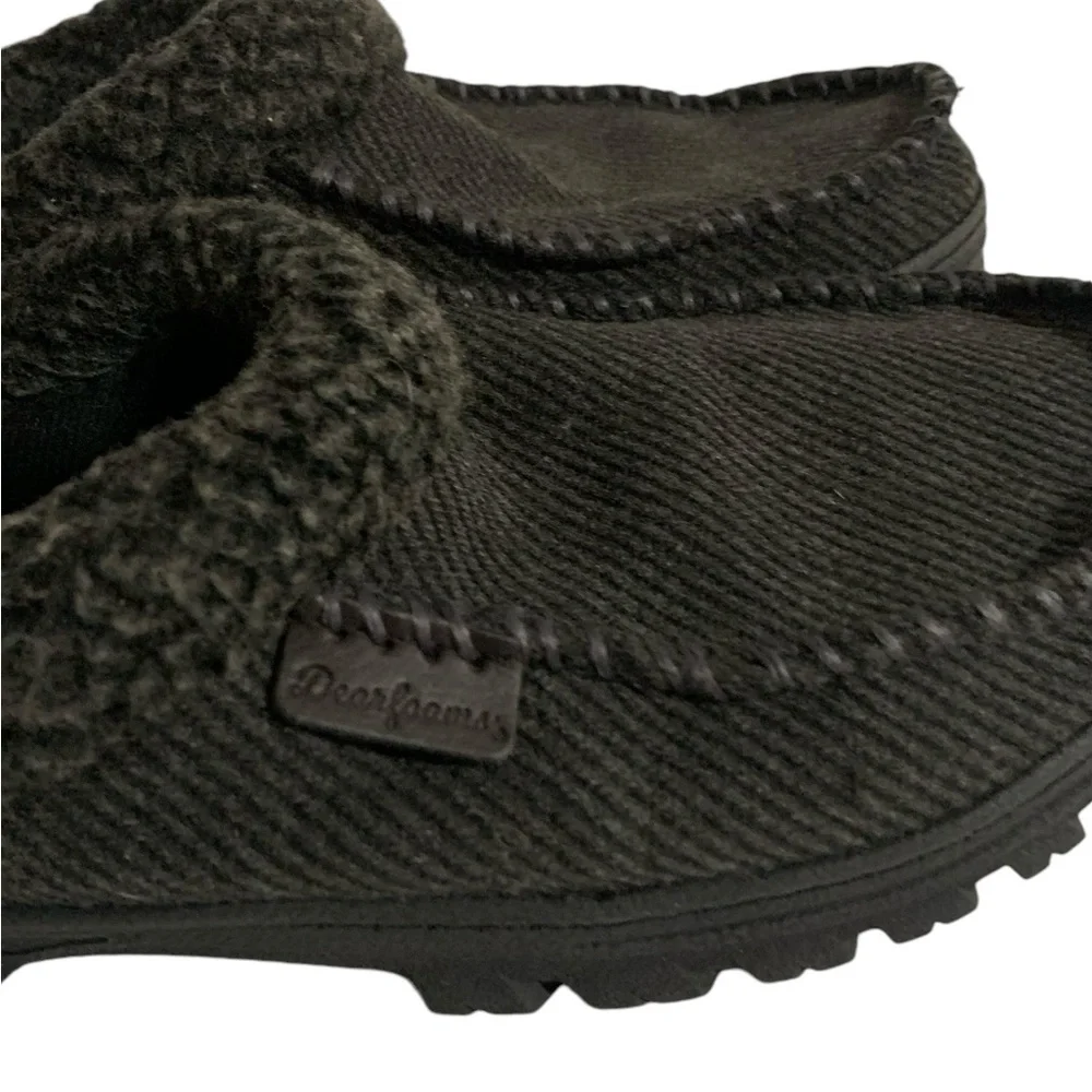 Dearfoams Men Gray Slip-On Slippers 11/12